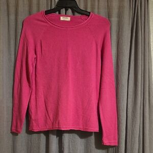 Zenana Bright Fuchsia Long-Sleeve Crewneck Top